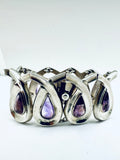 Antonio Pineda Sterling Silver Cabochon Amethyst Bracelet