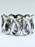 Antonio Pineda Sterling Silver Cabochon Amethyst Bracelet