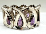 Antonio Pineda Sterling Silver Cabochon Amethyst Bracelet