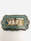 Antique Enameled 800 Silver Cherubs Angels Box