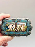 Antique Enameled 800 Silver Cherubs Angels Box