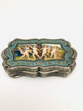 Antique Enameled 800 Silver Cherubs Angels Box