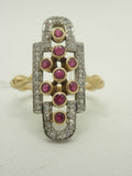 Ruby Diamond Vintage Faberge Copy 18K Ring