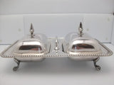 Silver-plate Dual Covered Buffet Server