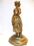 Victorian Gilt Spelter Milkmaid Statue
