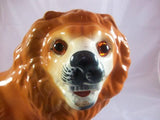 Antique Staffordshire Standing Lion Glass Eyes