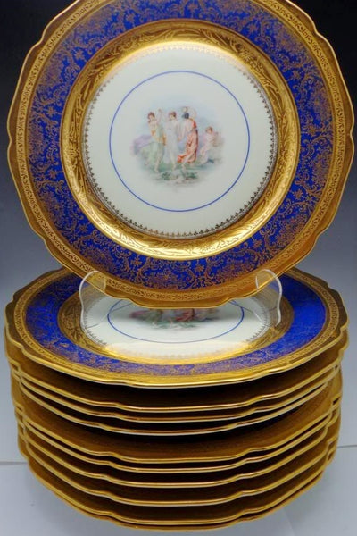11 Antique Czech Porcelain Cabinet Plates