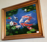 Koi Fish Lily Pond Painting
