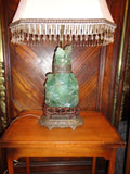 Antique Chinese Hand Carved Jade Lamp