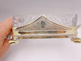 Antique English Crystal Silver Plate Sardine Dish