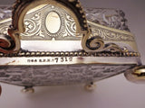 Antique English Crystal Silver Plate Sardine Dish