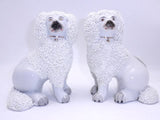 Antique Pair Staffordshire Poodles Open Leg AF