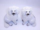 Antique Pair Staffordshire Poodles Open Leg AF