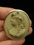 Antique Lava Cameo Gold Filled Frame