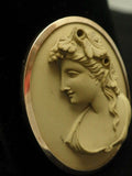 Antique Lava Cameo Gold Filled Frame