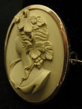 Antique Lava Cameo Gold Filled Frame