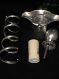 Antique Sterling Silver Snake Collared Decanter Green Glass Bottle