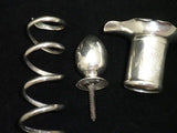Antique Sterling Silver Snake Collared Decanter Green Glass Bottle