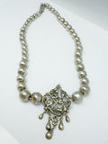 Antique Peruzzi Silver Necklace Brooch Pendant 800 Silver Saint George Dragon