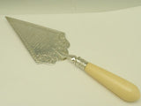 Victorian Sterling Silver Ivory Cake Server Hindu Orphanage 1906