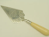 Victorian Sterling Silver Ivory Cake Server Hindu Orphanage 1906