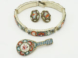 Antique Micro Mosaic Clip Earrings