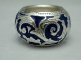 Sterling Enamel Designer Dome Band Ring