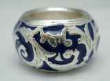 Sterling Enamel Designer Dome Band Ring