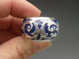 Sterling Enamel Designer Dome Band Ring