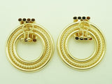 Classic 14K Gold Triple Hoop Roped Earrings