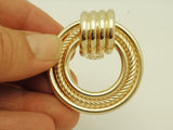 Classic 14K Gold Triple Hoop Roped Earrings