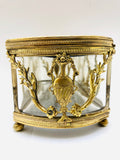 Antique French Crystal Ormolu Casket Jewel Box Marquis de Montesson