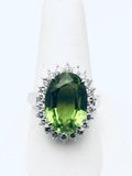 Peridot & Diamond Platinum Cocktail Ring