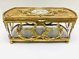 Antique French Crystal Ormolu Casket Jewel Box Marquis de Montesson