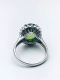 Peridot & Diamond Platinum Cocktail Ring