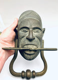 Antique Bronze Door Knocker Savage Warrior