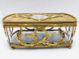 Antique French Crystal Ormolu Casket Jewel Box Marquis de Montesson