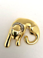 Yellow Gold 14k Panther Diamond Collar Pendant