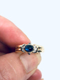 Cabochon Sapphire & Diamond Ring 14K