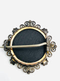 Sterling Pietra Dura Flowers Brooch