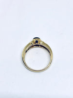 Cabochon Sapphire & Diamond Ring 14K