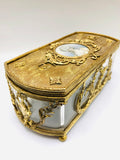 Antique French Crystal Ormolu Casket Jewel Box Marquis de Montesson