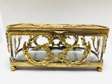 Antique French Crystal Ormolu Casket Jewel Box Marquis de Montesson