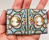 Antique Italian Shell Cameo Micro Mosaic Victorian Belt Buckle