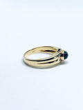 Cabochon Sapphire & Diamond Ring 14K