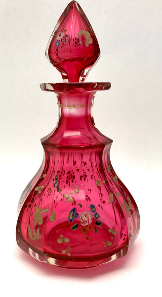 Antique Cranberry Enamel Perfume