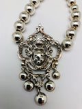 Antique Peruzzi Sterling Crest Necklace Italy