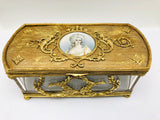 Antique French Crystal Ormolu Casket Jewel Box Marquis de Montesson