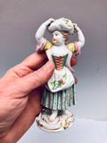 Antique Meissen Porcelain Flower Girl Figurine