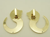Bassani Designer Lion Earrings 14K Gold Italy